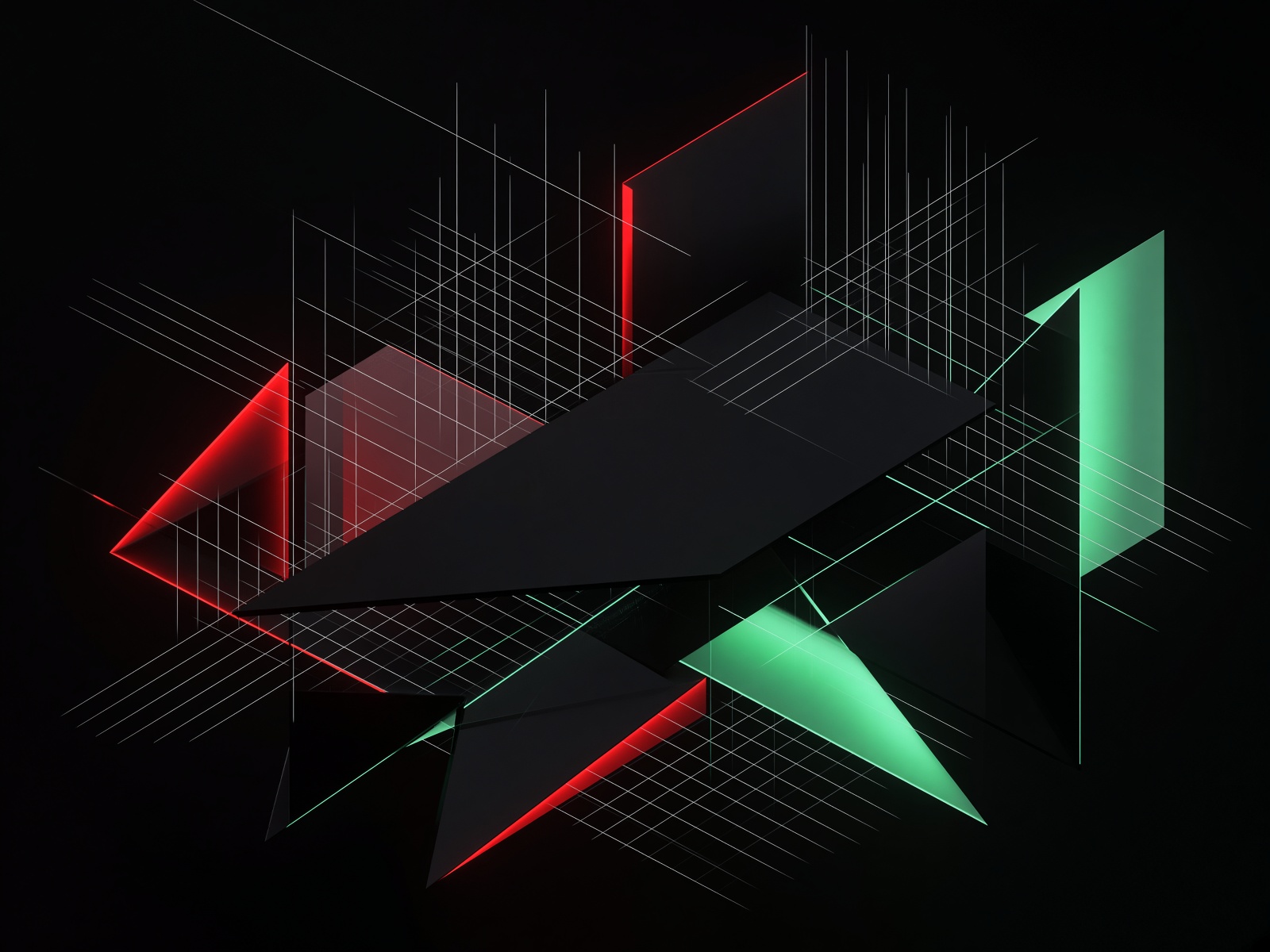 Geometric grid on a near-black field, used as the visual for custom websites.