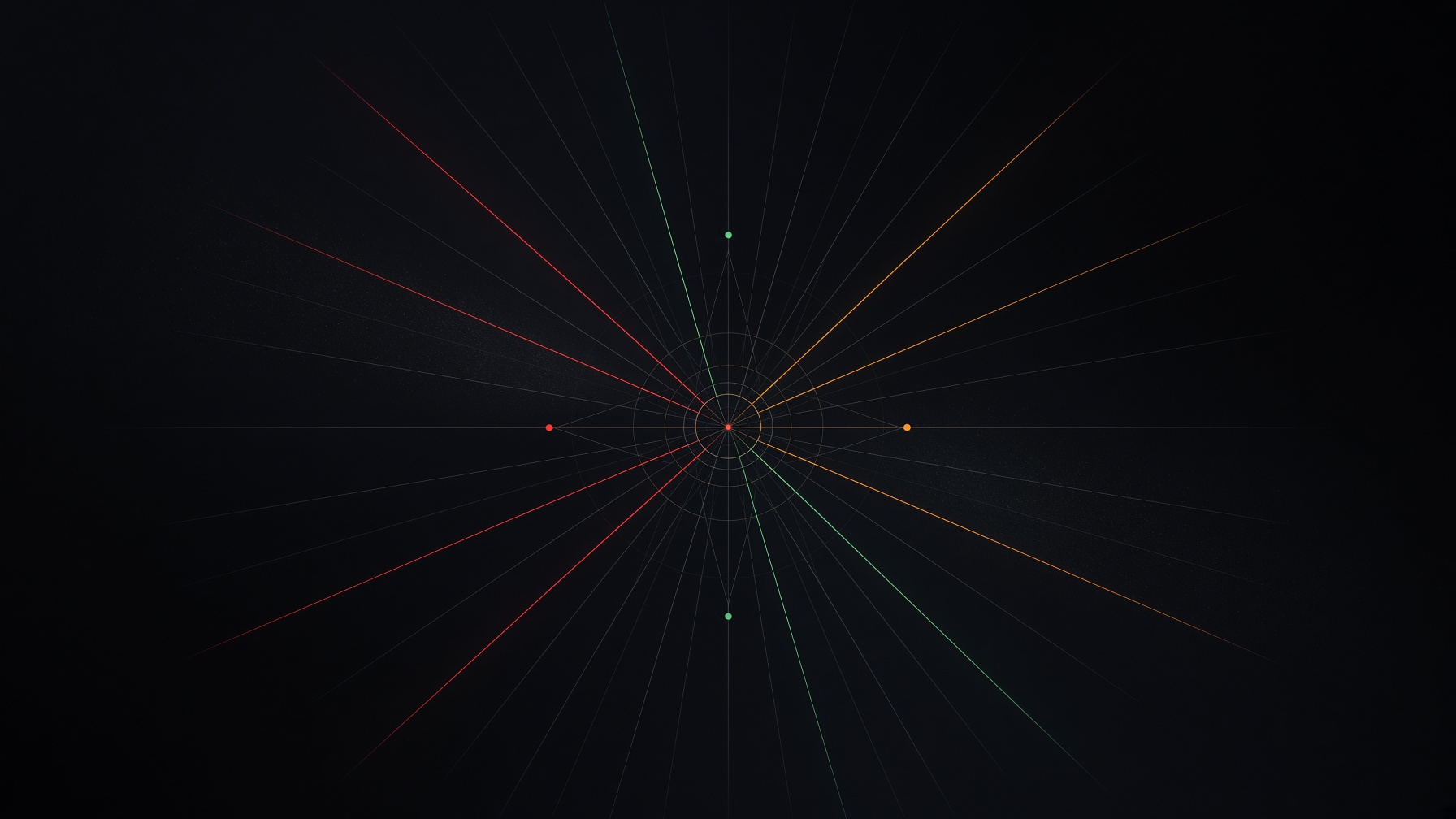 Radial geometric burst representing search visibility, lead generation, and growth optimization.
